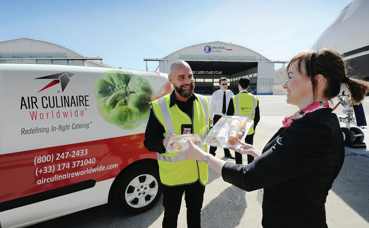 Air Culinaire Worldwide Truck in front of hangar